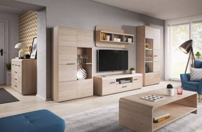 Link Contemporary Coffee Table 1 Shelf Oak Sonoma (H)430mm (W)1200mm (D)600mm