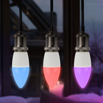 Link2Home 5.5w B22 RBG WiFi Dimmable LED Smart Bulb - Candle - 3 Pack