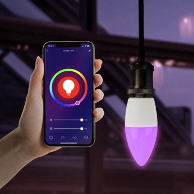Link2Home 5.5w B22 RBG WiFi Dimmable LED Smart Bulb - Candle - 3 Pack