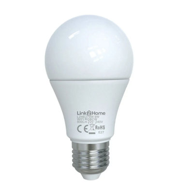 Link2Home 9w E27 RGB & CCT LED Smart WiFi Dimmable - GLS