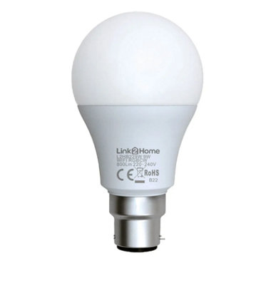 Link2Home 9w LED B22 RGB & CCT Wifi Dimmable Smart Bulb - GLS