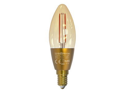 Link2Home L2HFE145W Wi-Fi LED SES (E14) Candle Filament Dimmable Bulb, White 400 lm 4.5W LTHFE145W