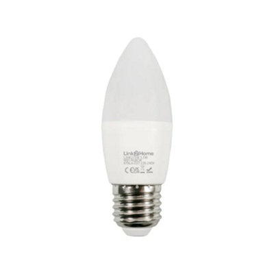 Link2Home Wi-Fi LED ES E27 Opal Candle Dimmable Bulb, White + RGB 470 lm 5.5W