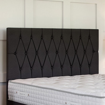 Lino Black Platform Top Divan Bed Base 6FT Super King with 4 Drawers ...