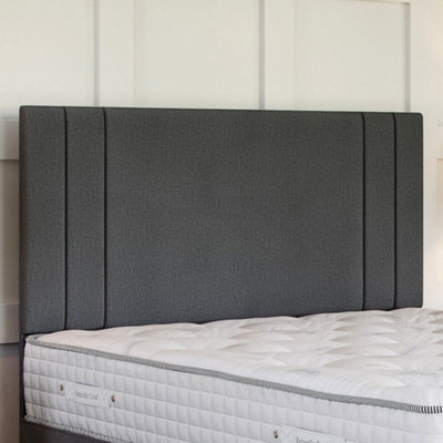 Lino Charcoal Platform Top Divan Bed Base Only 5FT King Size with 2 Drawers