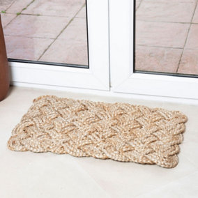 Linton Lovers Knot Natural Jute Outdoor Doormat 75 x 45cm