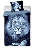 Lion Single 100% Cotton Duvet Cover Set - European Size
