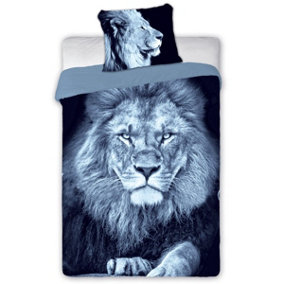 Lion Single 100% Cotton Duvet Cover Set - European Size