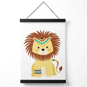Lion Tribal Animal Medium Poster with Black Hanger