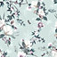 Lipsy London Blue Floral Pearl effect Embossed Wallpaper