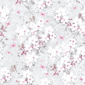 Lipsy London Pink Floral Glitter effect Embossed Wallpaper