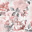 Lipsy London Red Floral Glitter effect Embossed Wallpaper