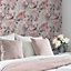 Lipsy London Red Floral Glitter effect Embossed Wallpaper