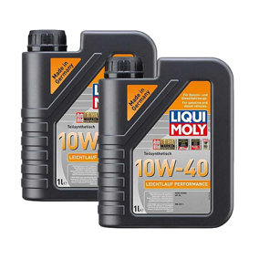 Liqui Moly 10W40 Engine Oil Leichtlauf Performance ACEA A3 B3 2x1L