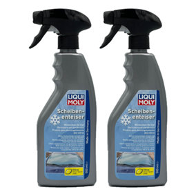 Liqui Moly Car Windscreen De-Icer Spray Melts Ice Snow 2x500ml