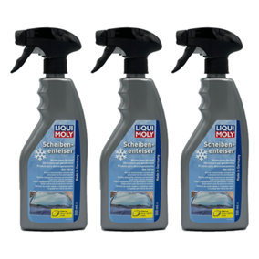 Liqui Moly Car Windscreen De-Icer Spray Melts Ice Snow 3x500ml