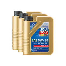 Liqui Moly LONGLIFE III 5W30 Fully Synthetic Engine Oil ACEA C3 API SN 3x1L