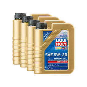 Liqui Moly LONGLIFE III 5W30 Fully Synthetic Engine Oil ACEA C3 API SN 4x1L