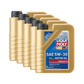 Liqui Moly LONGLIFE III 5W30 Fully Synthetic Engine Oil ACEA C3 API SN 5x1L