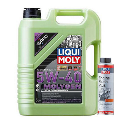 Liqui Moly MOLYGEN 5W40 ACEA A3/B4 VW BMW AUDI PORSCHE 5L+ENGINE FLUSH 300ml