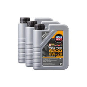 Liqui Moly TOP TEC 6200 0W-20 Fully Synthetic Engine Oil ACEA C5 Vw 508/509 3x1L