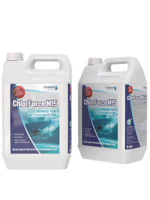 Liquid Chlorine ChlorForce M15 - for Swimming Pools 2 x 5 Litres