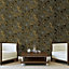 Liquid Marble Wallpaper Black / Gold Debona 6357