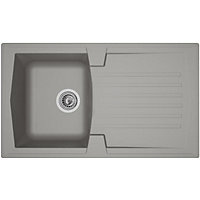 Liquida AR10GR 1.0 Bowl Composite Inset Reversible Grey Kitchen Sink