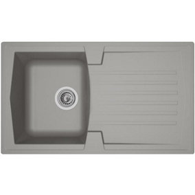 Liquida AR10GR 1.0 Bowl Composite Inset Reversible Grey Kitchen Sink