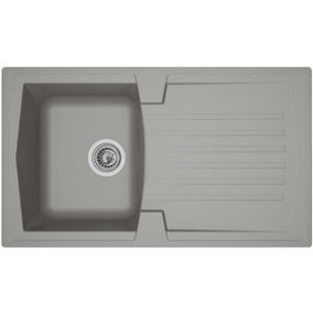 Liquida AR10GR 1.0 Bowl Composite Reversible Inset Grey Kitchen Sink With Waste