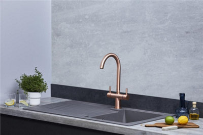 Liquida AR10GR 1.0 Bowl Composite Reversible Inset Grey Kitchen Sink With Waste