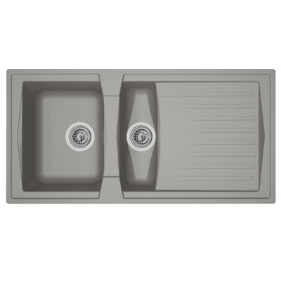 Liquida AR15GR 1.5 Bowl Composite Reversible Inset Grey Kitchen Sink ...