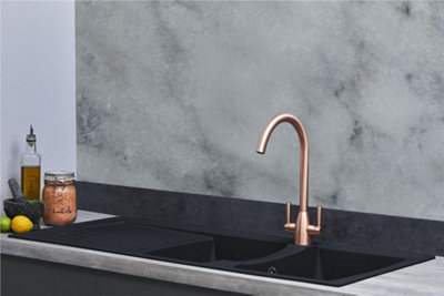 Liquida AR20BL 2.0 Bowl Composite Reversible Inset Black Kitchen Sink 1160x500mm