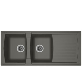 Liquida AR20GR 2.0 Bowl Composite Inset Reversible Large Grey Kitchen Sink