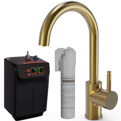 Liquida BHT311BG 3 In 1 Brushed Gold Kitchen Instant Boiling Hot Water Tap