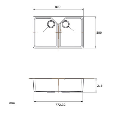 Liquida BT64WH 2.0 Bowl Butler Deck Mounted Gloss White Kitchen Sink