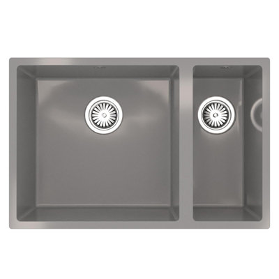 Liquida CM670GG 1.5 Bowl Comite Undermount / Inset Gloss Grey Kitchen Sink