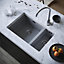 Liquida CM670GR 1.5 Bowl Comite Undermount / Inset Matt Grey Kitchen Sink