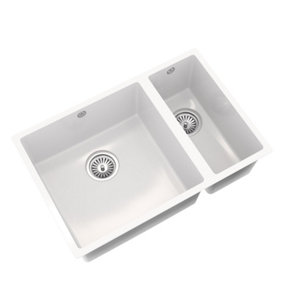 Liquida CM670GW 1.5 Bowl Comite Undermount / Inset Gloss White Kitchen Sink