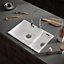 Liquida CM670GW 1.5 Bowl Comite Undermount / Inset Gloss White Kitchen Sink