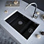 Liquida CM670MB 1.5 Bowl Comite Undermount / Inset Matt Black Kitchen Sink