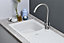 Liquida CMP5WH 1.0 Bowl Reversible Inset White Kitchen Sink With Waste Kit