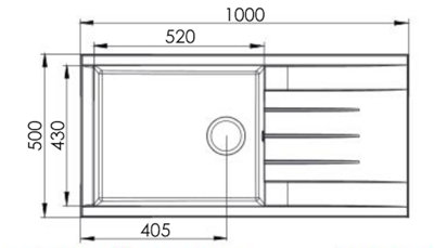 Liquida CU10GR 1.0 Bowl Composite Reversible Inset Grey Kitchen Sink With Waste