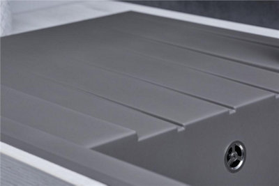 Liquida CU10GR 1.0 Bowl Composite Reversible Inset Grey Kitchen Sink With Waste