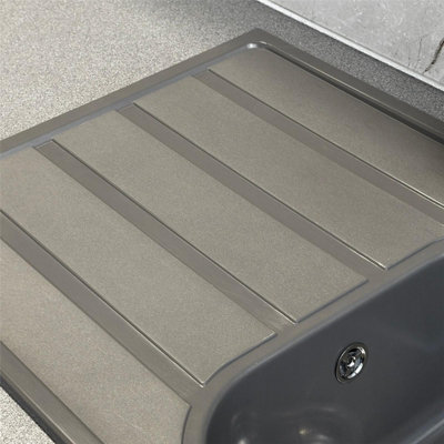 Liquida DK5GR 1.0 Bowl Compact SMC Inset Reversible Grey Kitchen Sink