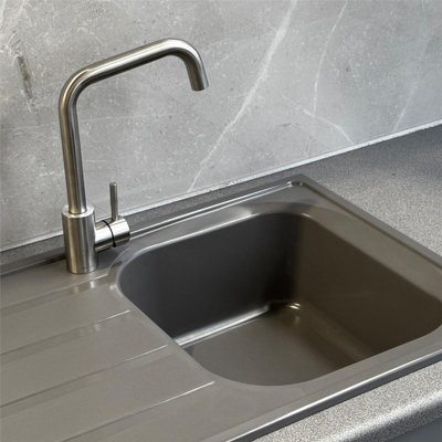 Liquida DK5GR 1.0 Bowl Compact SMC Inset Reversible Grey Kitchen Sink