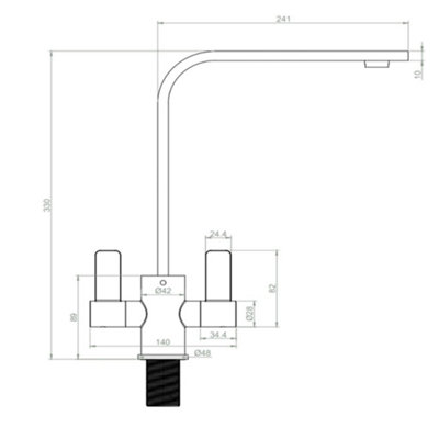 Liquida EB401CP Copper Monobloc Flat Style Modern Dual Lever Kitchen Mixer Tap