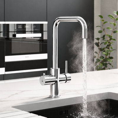 Liquida EBT311CH 3 in 1 Chrome Instant Boiling Hot Water Kitchen Tap