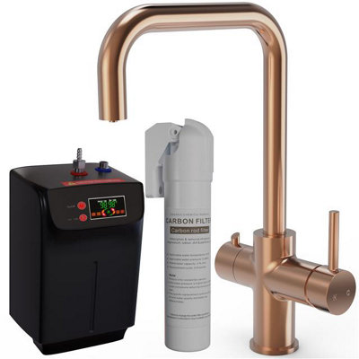 Liquida EBT311CP 3 In 1 Brushed Copper Kitchen Instant Boiling Hot Water Tap