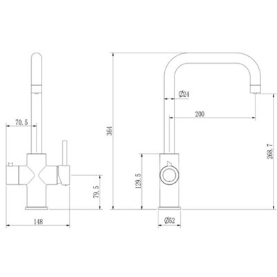 Liquida EBT411CH 4 in 1 Polished Chrome Instant Boiling Water Kitchen Tap